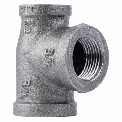 3/4" X 1/2" X 3/4" Black Steel Pipe Reducing Tee Fitting
