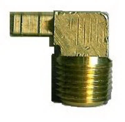 Brass Mini Hose Barb Elbow Connector 1/8" Id X 1/4" Mpt