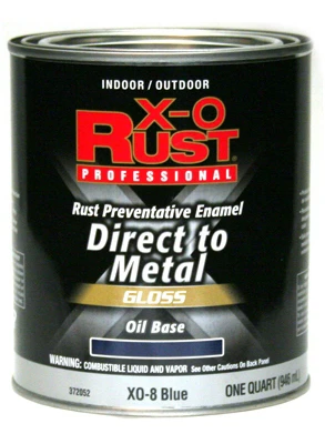 Premium Ant-rust Oil-base Enamel, Blue Gloss, 1 Quart - X-o Rust