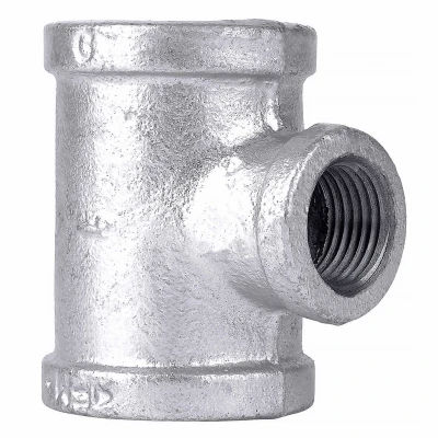1" X 1" X 0.5" Galvanized Steel Reducing Tee Pipe Fitting