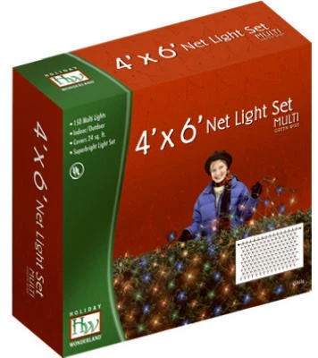 150-count Multi-color Christmas Net Lights For Shrubs - 4x6 Ft