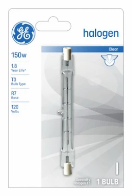 150w Clear Halogen Quartz Bulb - 3-1/4 Inch Bright Lighting