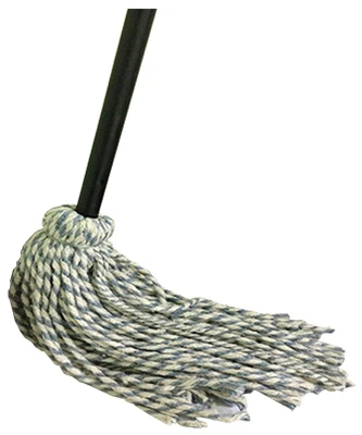 Eco-friendly Cotton Deck Mop With 54" Wooden Handle & Decorative Ribbon