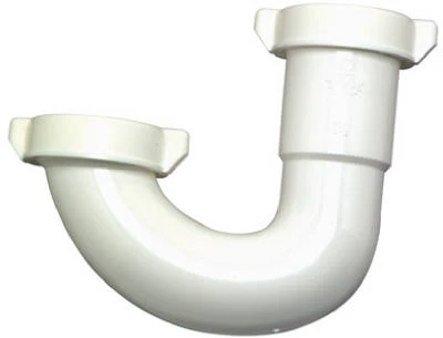 White Plastic Drain J-bend For 1.25-1.5 Inch Pipes