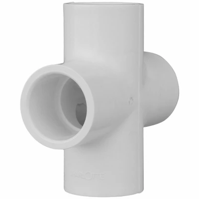 White 1/2" Schedule 40 Pvc Slip Cross Pipe Fitting