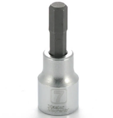 Hex Bit Socket, 3/8 Inch Drive, 7mm - Durable Hand Tool