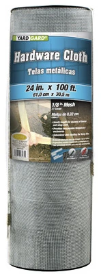 Galvanized 27 Gauge Hardware Cloth - 1/8 Inch Mesh, 24" X 100' Roll