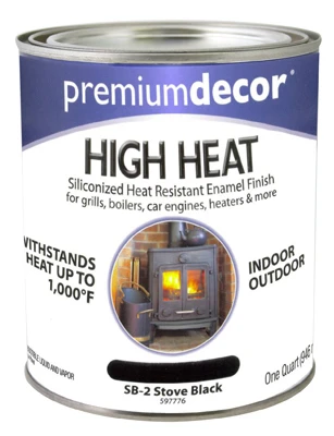High Heat Black Stove Paint, 1 Quart, Model Sb2-qt, Premium Decor
