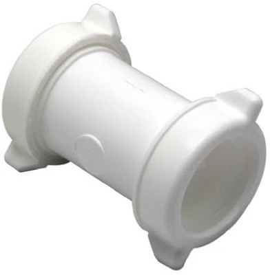 White Plastic 2-inch Drain Coupling For Lavatory & Kitchen