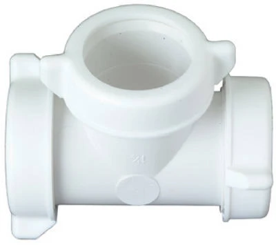 Versatile White Plastic Drain Tee Connector For Lavatory & Kitchen