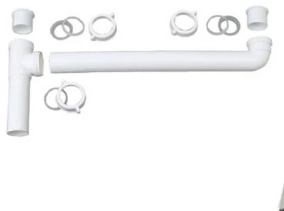 Durable White Two-bowl Plastic Kitchen Sink Drain With 1.5" Outlet
