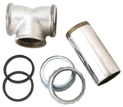Chrome-plated Brass Kitchen Drain Tee & Tailpiece