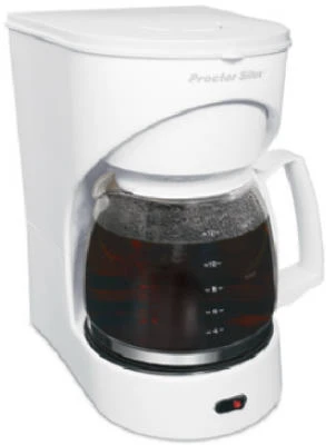 Programmable 12-cup White Coffee Maker With Removable Filter Basket