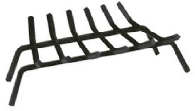 Wrought Iron Fireplace Grate, Black, 27 Inch With 6 Bars