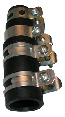 Black Rubber Dishwasher & Disposal Hose Connector With Clamps