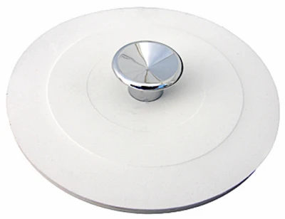Universal White Rubber Garbage Disposal Stopper With Chrome Handle