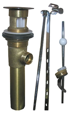 Chrome Brass Lavatory Pop-up Drain With Lift Rod – 1-1/4 Inch Diameter, 8-1/2 Inch Length