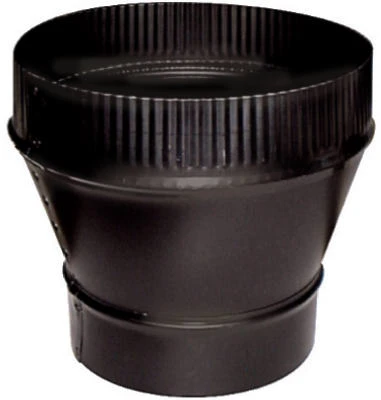 Black Stove Flue Increaser, Large End Crimp, 24 Gauge, 4 X 6 Inches