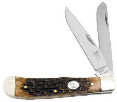 Steel Warrior Trapper Pocket Knife With Bone Handle