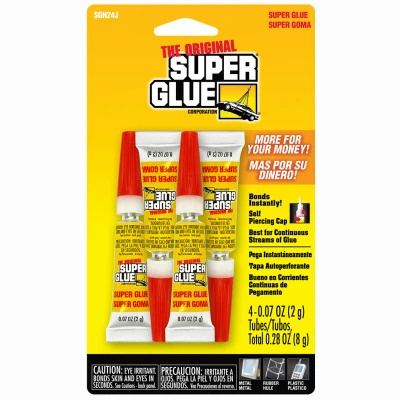 Super Glue Original Clear Adhesive, 4-pack Of 2g Tubes