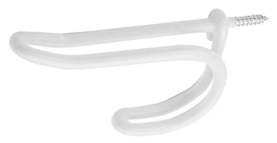 White Vinyl Coated Screw-in Hat & Coat Hooks – 2 Pack
