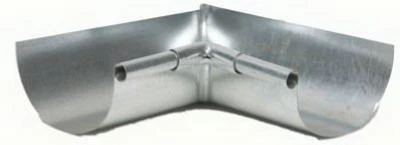 Galvanized Steel 5-inch Half Round Inside Gutter Mitre