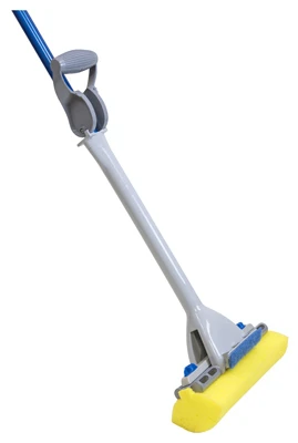 Homepro 9" Roller Sponge Mop With Integrated Scrubber And Antimicrobial Defense