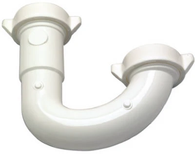 1.25-inch White Plastic Lavatory Drain J Bend Connector