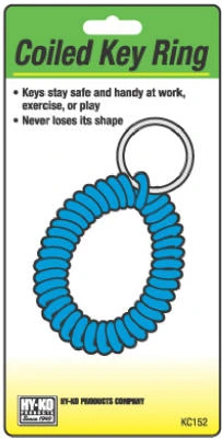Wrist Coil Key Ring With Split Ring For Secure Key Carrying