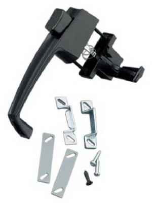 Black Push Button Door Latch For Outward Swinging Doors