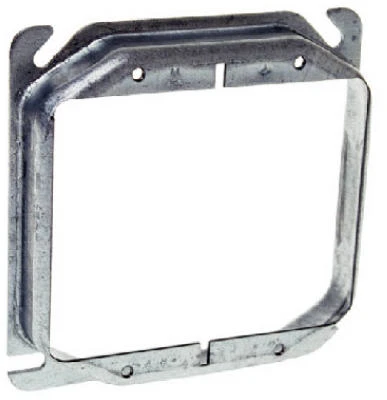 Double Outlet Box Cover, Square, 1/4-inch Rise, 4-inch For Two Devices