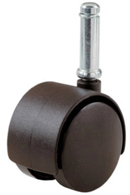 2-inch Black Dual-wheel Caster With Friction Stem For Carpeted Floors