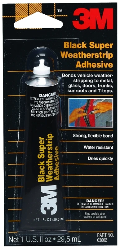 Black 1 Oz Weatherstrip Adhesive - High-strength Metal Bond Sealant
