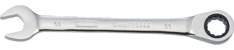 Metric Ratcheting Combination Wrench, Long-panel, 11mm With Anti-slip Design