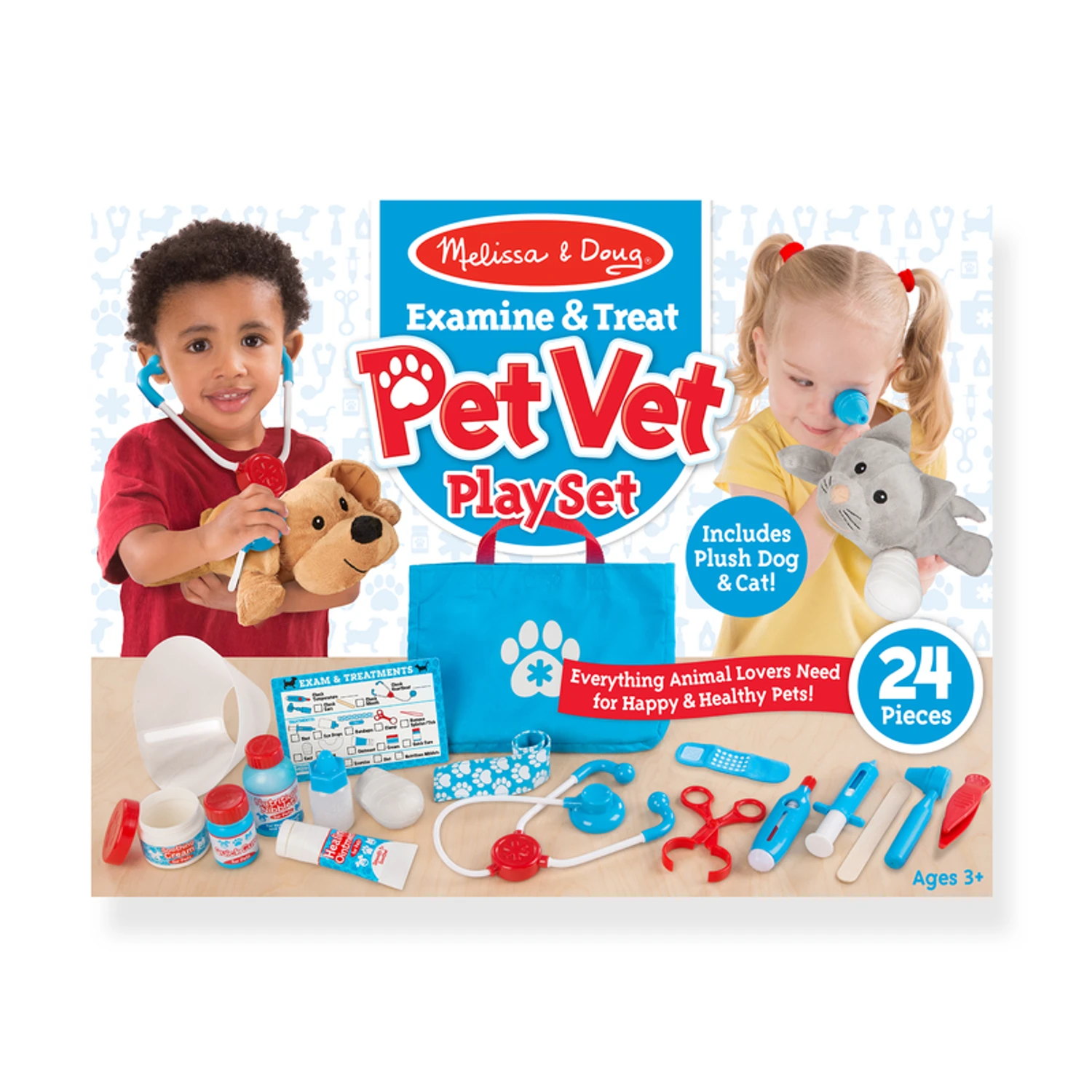 24-piece Play Veterinarian Set With Medical Tools And Accessories For Kids
