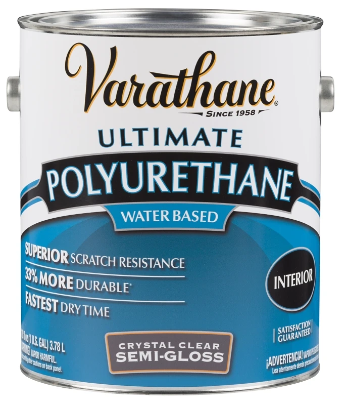 Semi-gloss Low Odor Water Based Interior Polyurethane, 1 Gallon