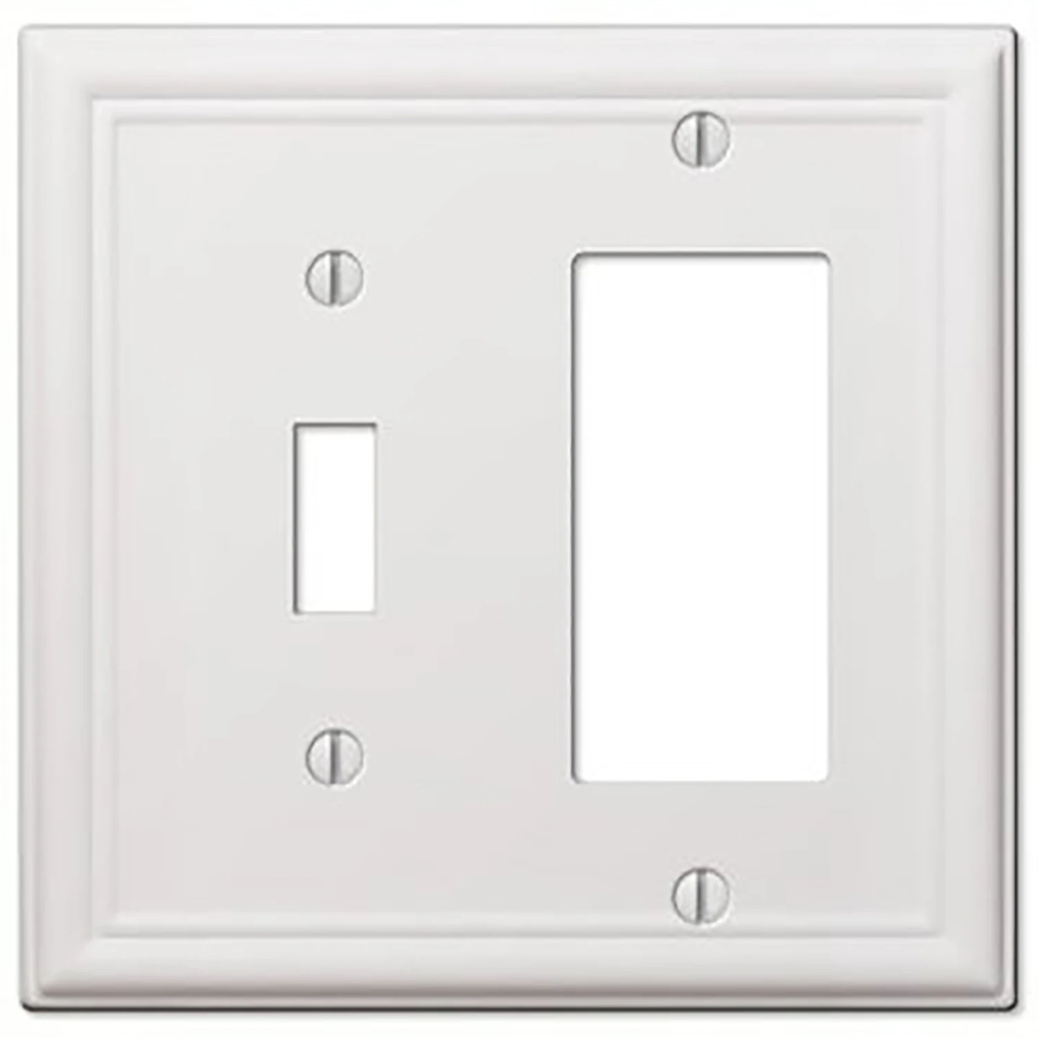 Chelsea Wall Plate, White, Steel, 1 Toggle/ 1 Rocker