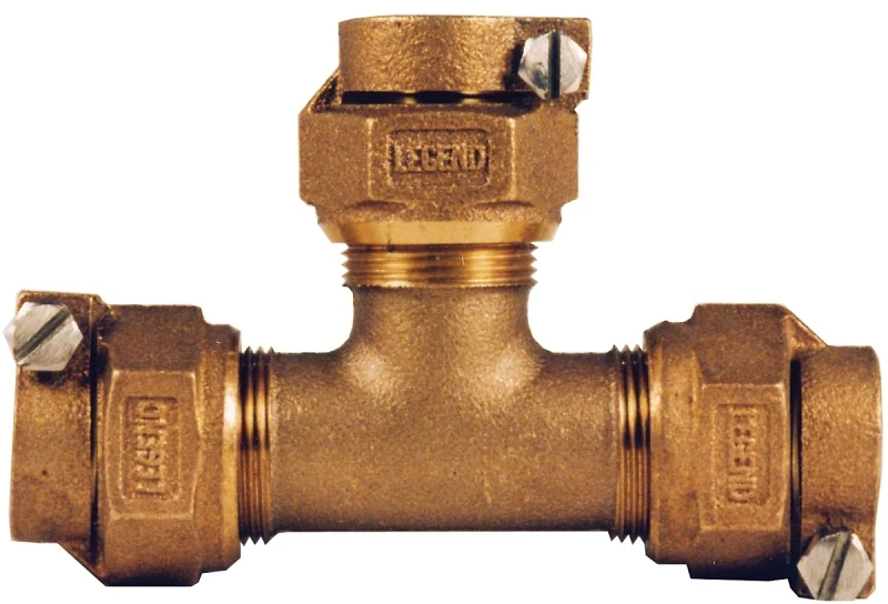 Lead Free Water Service Tee, Cts Pak X Pak, 3/4 Inch, Model 313-394nl