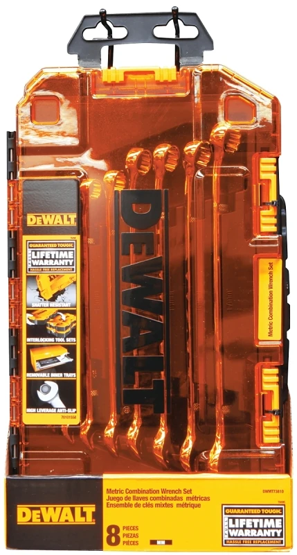 8-piece Metric Combination Wrench Set With Lockable Case