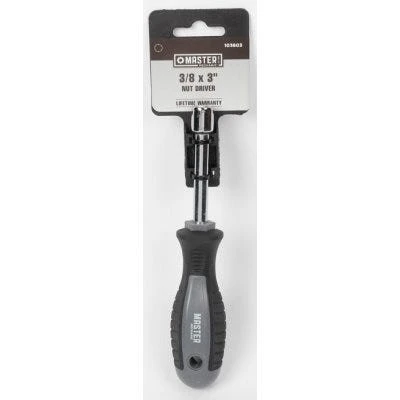 3/8 X 3.25-in. Round Solid Nut Driver With Ergonomic Handle