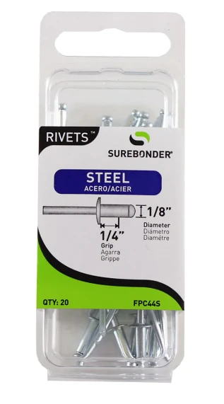 Steel Rivet, Medium, 20-pk.