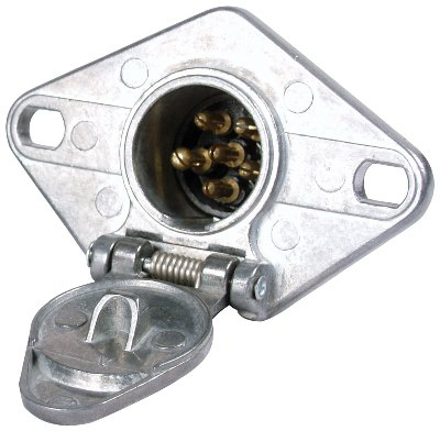 6-way Round Pin Vehicle End Connector For 12v Dc Trailer Circuits