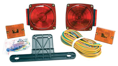 Under 80" Trailer Lighting Kit With Complete Wire Harness And License Plate Bracket