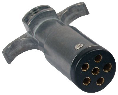 6-way Round Pin Trailer End Connector For 12v Dc Circuits