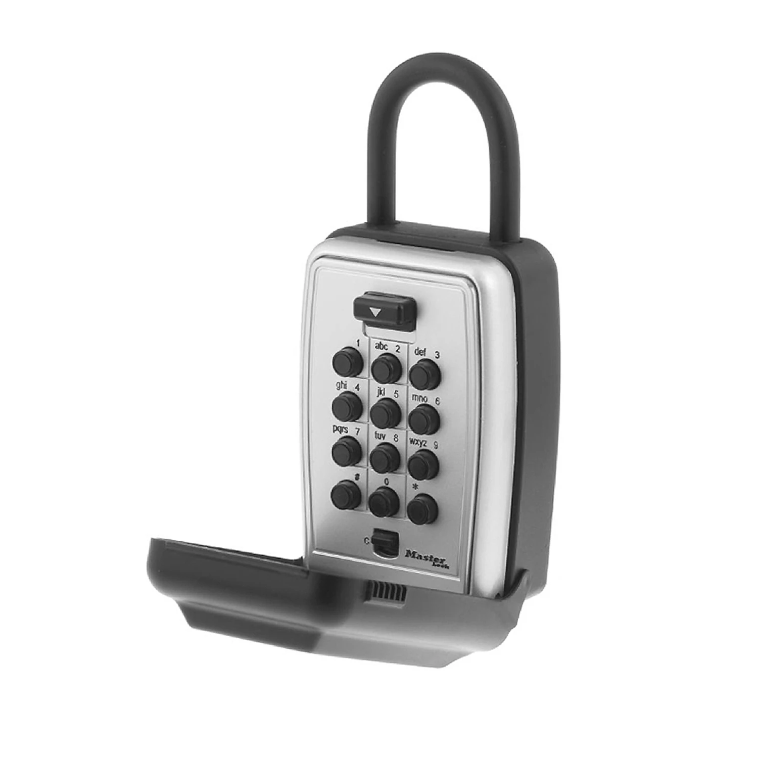 5422d Portable Push Button Lock Box, 5 Key Capacity, Metal, Black