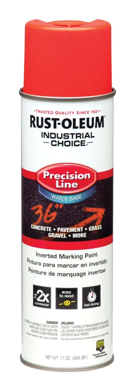 203037 Inverted Marking Spray Paint, Fluorescent Red/orange, 17 Oz Can
