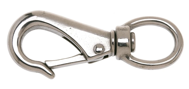 3-11/16 In. Stainless Steel Quick Swivel Round Eye Snap, 220 Lb Load Capacity