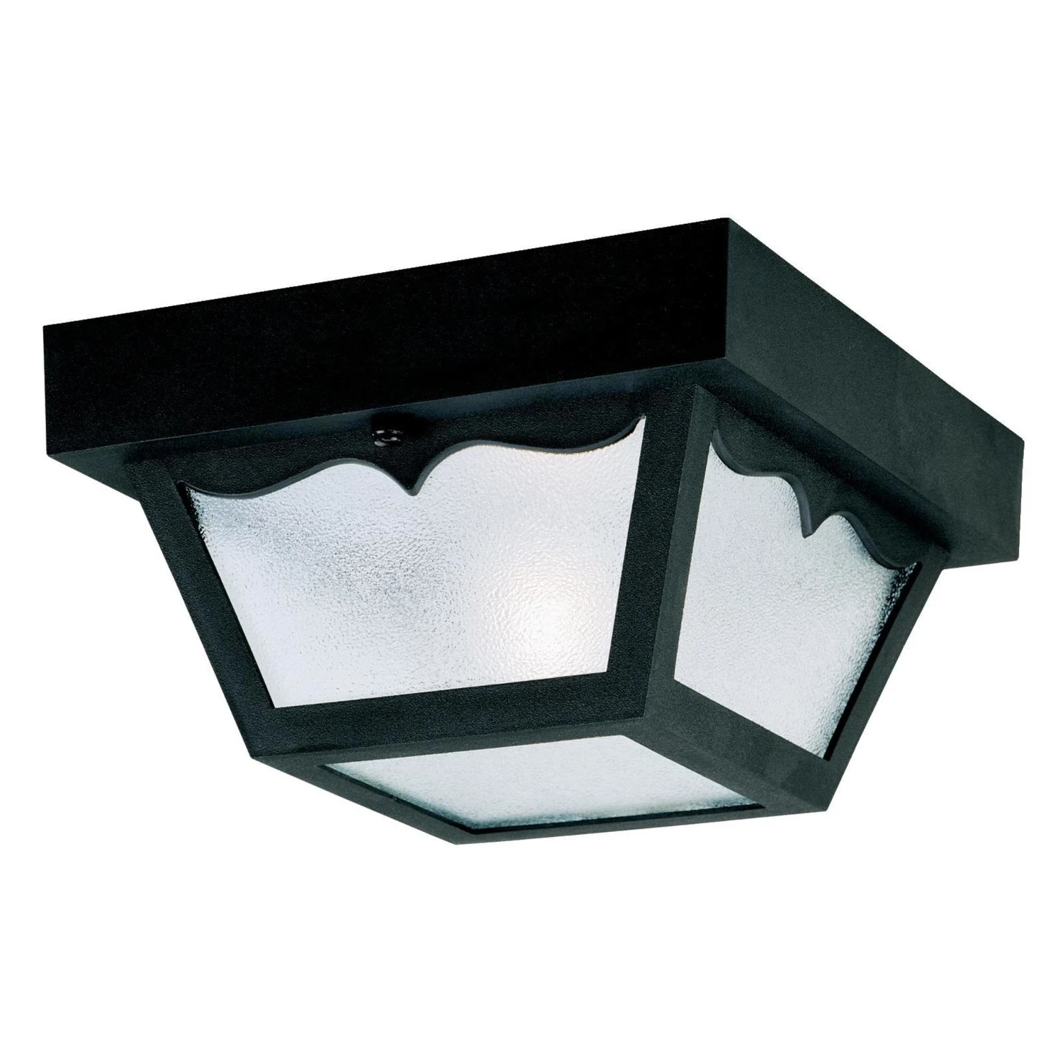 Matte Black 1-light Flush-mount Incandescent Light Fixture 66822