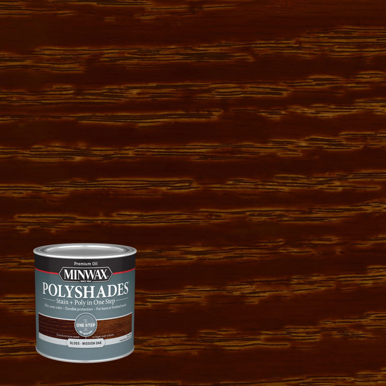 Polyshades Mission Oak Gloss Stain/polyurethane Finish, 0.5 Pt Can