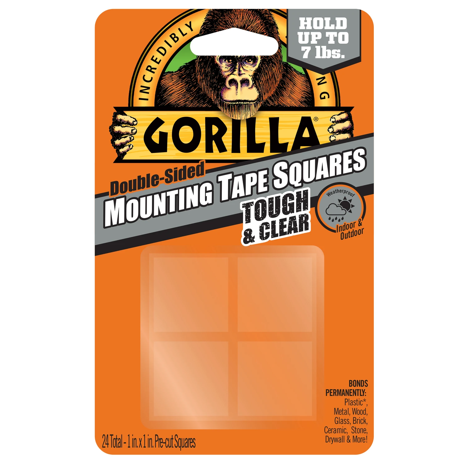 Mounting Tape Squares, Clear, 1-in., 24-ct.
